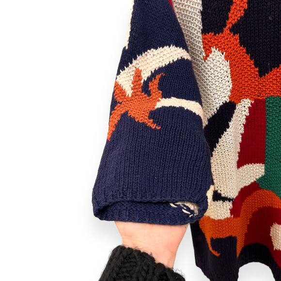 VTG Jennifer Reed Abstract Geo Hand Knitted Sweater Womens Medium - Picture 5 of 5